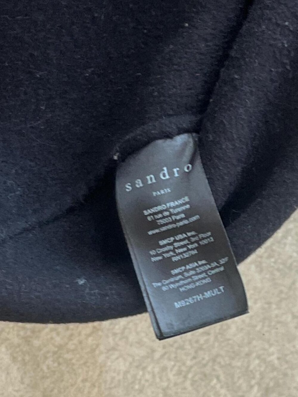 Sandro Burgundy super light wool coat with black collar  Size 2 / medium - Picture 5 of 6